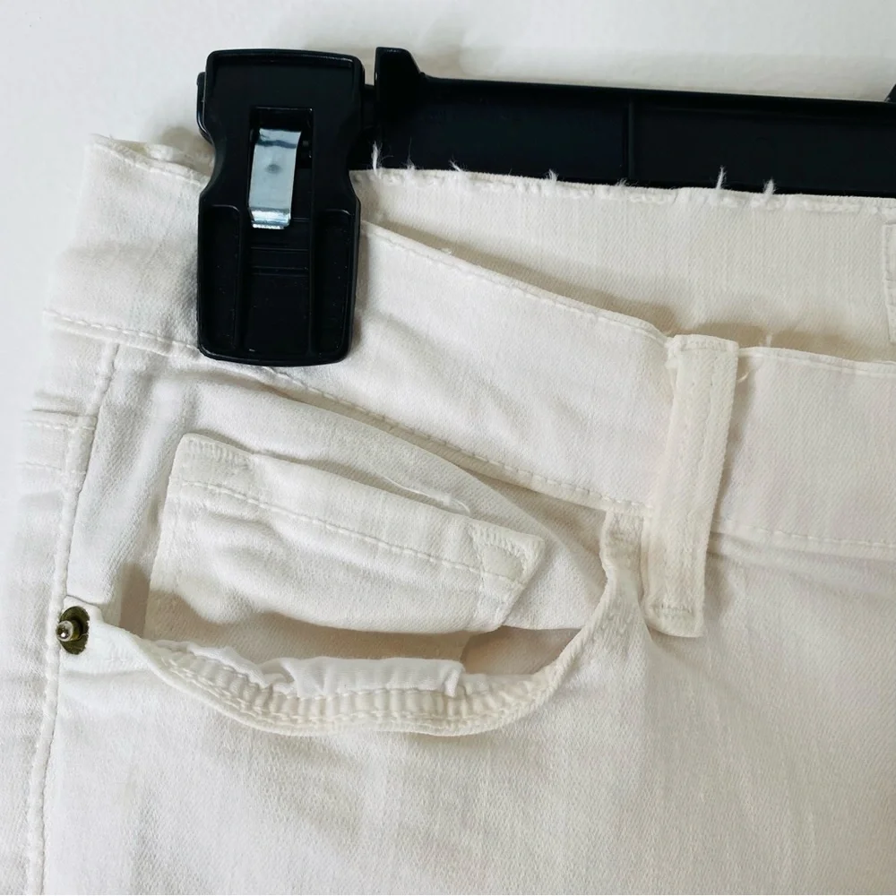FRAME Le Skinny de Jeanne White Distressed Skinny Jeans Stretch Denim - Picture 7 of 14